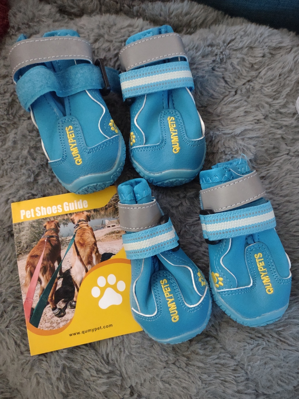 Blue Qumy Pets Boots with Adjustable Straps - Set of 4